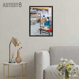 "Artery8 Maidens Overlooking Fish Pond Framed Canvas Wall Art Print Ogata Gekko - Size: W12"" x H16""" - thumbnail 3