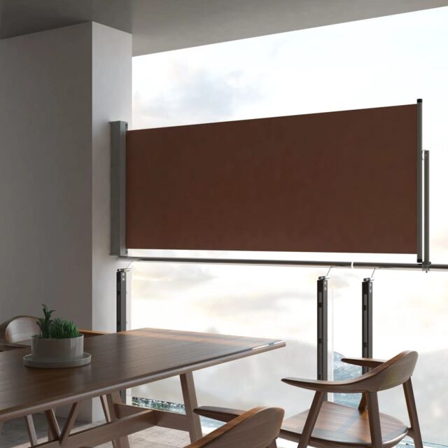 Berkfield Home Patio Retractable Side Awning 100x300 cm Brown - image 1