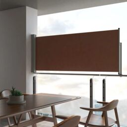 Berkfield Home Patio Retractable Side Awning 100x300 cm Brown - thumbnail 1