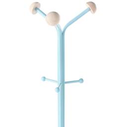 Wyld and Coco Coastline Coat Rack 176 cm Light Blue Steel Fir Wood Accents 6 Hooks - thumbnail 3