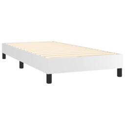 Berkfield Home Durable Box Spring Bed Frame White 90x190 cm Single Faux Leather - thumbnail 4