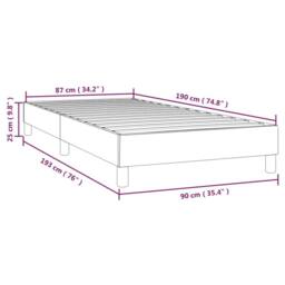 Berkfield Home Durable Box Spring Bed Frame White 90x190 cm Single Faux Leather - thumbnail 9