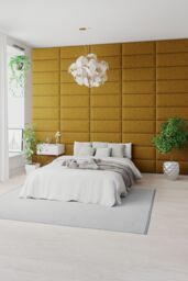 Aspire EasyMount Wall Mounted Upholstered Panels, Modular DIY Headboard in Plush Velvet Fabric (Pack of 4) in Light Grey - thumbnail 2