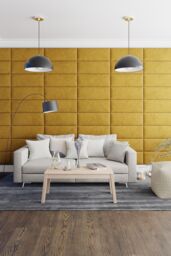 Aspire EasyMount Wall Mounted Upholstered Panels, Modular DIY Headboard in Plush Velvet Fabric (Pack of 4) in Light Grey - thumbnail 4