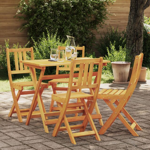 Berkfield Home Folding Garden Chairs 4 pcs 36x46x86 cm Solid Wood Acacia in Brown - Size: 36 x 46 x 86 cm - image 1