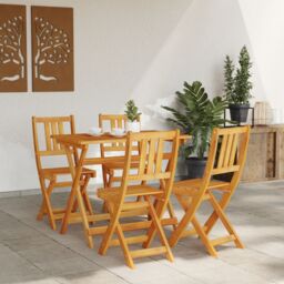 Berkfield Home Folding Garden Chairs 4 pcs 36x46x86 cm Solid Wood Acacia in Brown - Size: 36 x 46 x 86 cm - thumbnail 3
