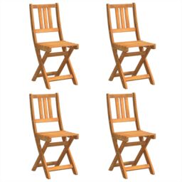 Berkfield Home Folding Garden Chairs 4 pcs 36x46x86 cm Solid Wood Acacia in Brown - Size: 36 x 46 x 86 cm - thumbnail 2