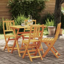 Berkfield Home Folding Garden Chairs 4 pcs 36x46x86 cm Solid Wood Acacia in Brown - Size: 36 x 46 x 86 cm - thumbnail 1