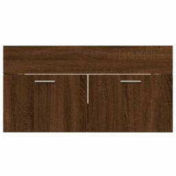 Berkfield Home 2 Piece Bathroom Furniture Set Brown Oak Engineered Wood - thumbnail 8