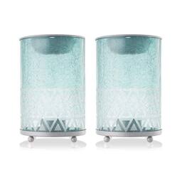 simpa Cote D'Azur Sandblast Tealight Burners - Set of 2 in Aqua - thumbnail 1