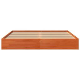 Berkfield Home Bed Frame without Mattress Wax Brown 160x200 cm Solid Wood Pine - thumbnail 4