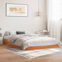 Berkfield Home Bed Frame without Mattress Wax Brown 160x200 cm Solid Wood Pine - thumbnail 2