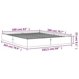 Berkfield Home Bed Frame without Mattress Wax Brown 160x200 cm Solid Wood Pine - thumbnail 8