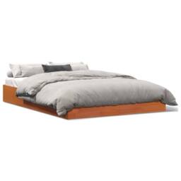 Berkfield Home Bed Frame without Mattress Wax Brown 160x200 cm Solid Wood Pine - thumbnail 1