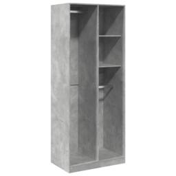 Berkfield Home Wardrobe Concrete Grey 80x50x200 cm Engineered Wood - Size: 80 x 50 x 200 cm - thumbnail 1