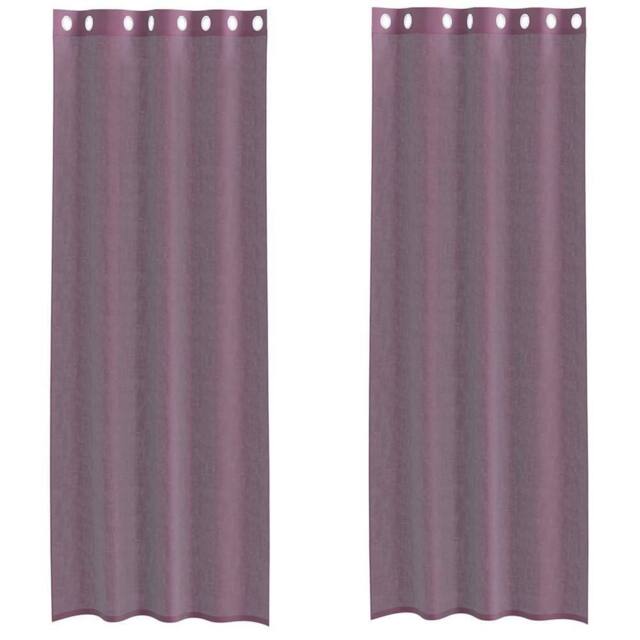 Berkfield Home Voile Curtains with Grommets 2 pcs Purple 140x300 cm - image 1