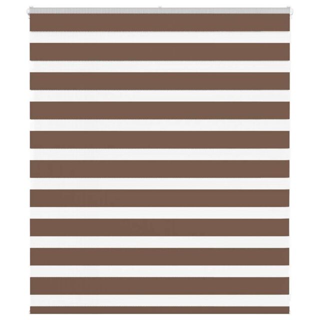 Berkfield Home Zebra Blind Brown 135x100 cm Fabric Width 130.9 cm Polyester - image 1
