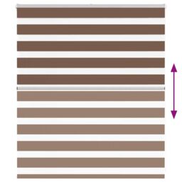 Berkfield Home Zebra Blind Brown 135x100 cm Fabric Width 130.9 cm Polyester - thumbnail 5