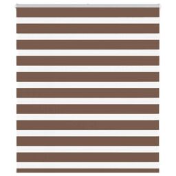 Berkfield Home Zebra Blind Brown 135x100 cm Fabric Width 130.9 cm Polyester - thumbnail 1