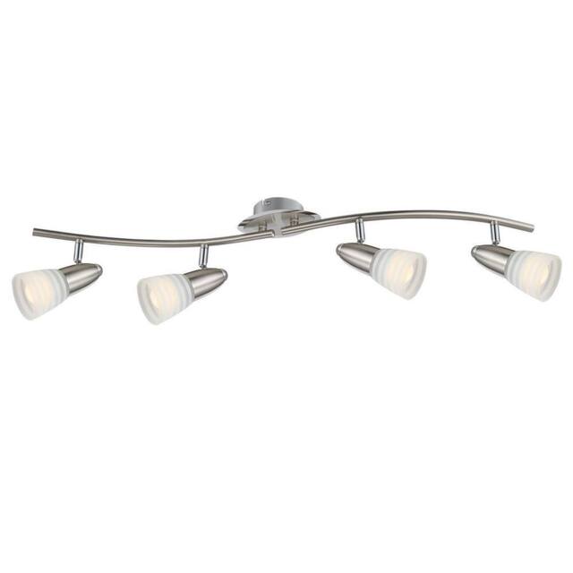 Netlighting Caleb Ceiling Spotlight Bar Chrome Opal Glass Shade 4x E14 3000K in Grey - image 1