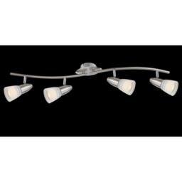 Netlighting Caleb Ceiling Spotlight Bar Chrome Opal Glass Shade 4x E14 3000K in Grey - thumbnail 2