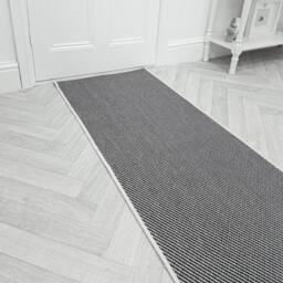 runrug Carpet Runner Rug - Indoor/Outdoor, Reversible, 2mm - 'Coastal' in Black - Size: 60 cm x 390 cm