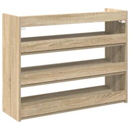 Berkfield Home Shoe Rack Sonoma Oak 80x25x62 cm Engineered Wood in Brown - Size: 80 x 25 x 62 cm - thumbnail 6