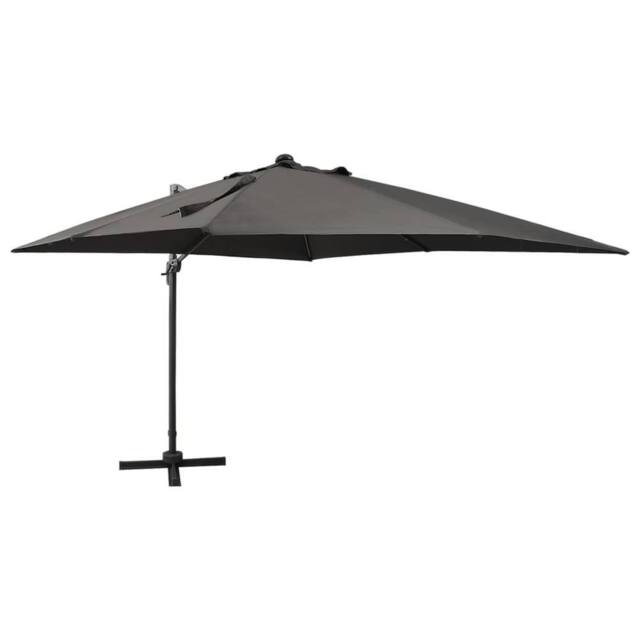 Berkfield Home Cantilever Umbrella with Pole & LED Lights Anthracite 300 cm in Black - image 1