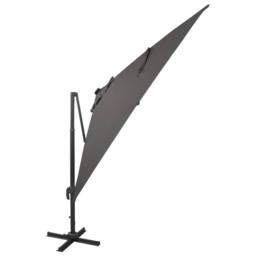 Berkfield Home Cantilever Umbrella with Pole & LED Lights Anthracite 300 cm in Black - thumbnail 2