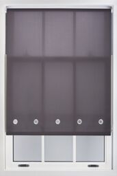 Furnished Dark Grey Daylight Roller Blind with Chrome Round Eyelets - Trimmable Window Shade - Size: 235 cm width x 210 cm drop