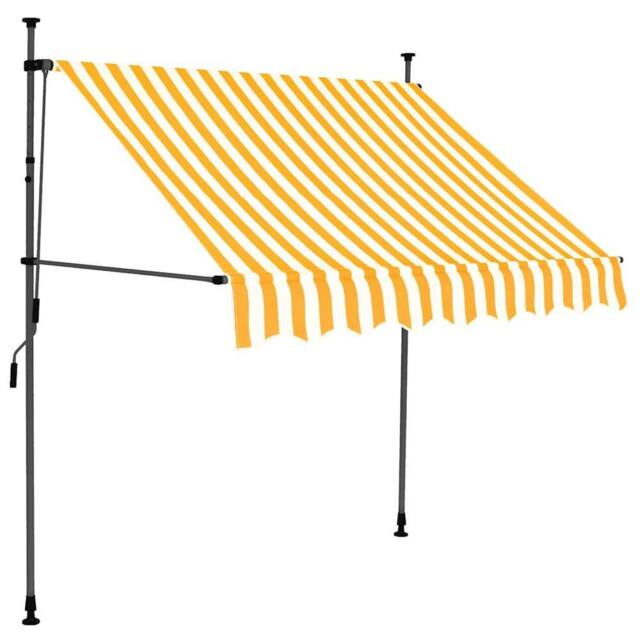 Berkfield Home Manual Retractable Awning with LED 150 cm White & Orange - image 1