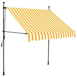 Berkfield Home Manual Retractable Awning with LED 150 cm White & Orange - thumbnail 1