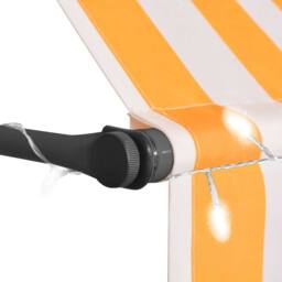 Berkfield Home Manual Retractable Awning with LED 150 cm White & Orange - thumbnail 4