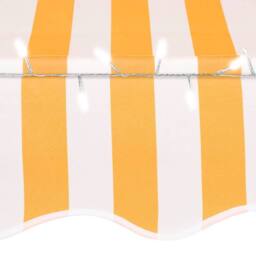 Berkfield Home Manual Retractable Awning with LED 150 cm White & Orange - thumbnail 5