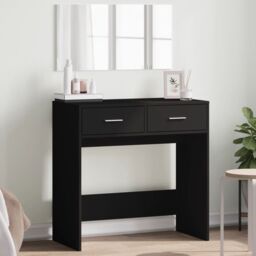Berkfield Home Dressing Table with Mirror Black 80x39x80 cm - Size: 80 x 39 x 80 cm