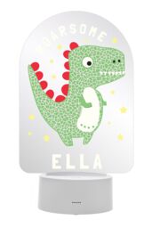 Personalised Memento Company Men's Roarsome Dinosaur LED Colour Changing Night Light in Clear - thumbnail 1