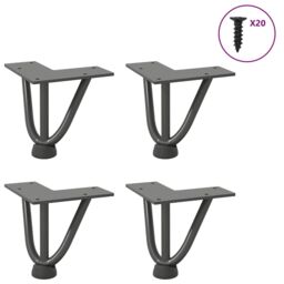 Berkfield Home Hairpin Table Legs 4 pcs Anthracite 10 cm Solid Steel in Black