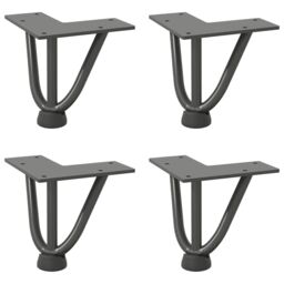 Berkfield Home Hairpin Table Legs 4 pcs Anthracite 10 cm Solid Steel in Black - thumbnail 2