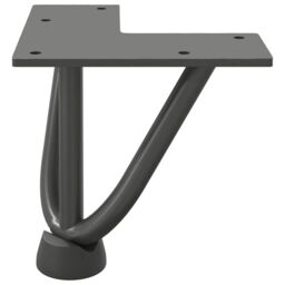 Berkfield Home Hairpin Table Legs 4 pcs Anthracite 10 cm Solid Steel in Black - thumbnail 5
