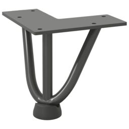 Berkfield Home Hairpin Table Legs 4 pcs Anthracite 10 cm Solid Steel in Black - thumbnail 4