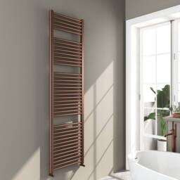 Bathroom Kingdom Omata Brushed Bronze Straight Heated Towel Rail 1800x500mm in Brown