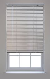 Furnished Aluminium Venetian Window Blinds with 25mm Slats for Home & Office in Silver - Size: 210 cm width x 150 cm drop - thumbnail 2