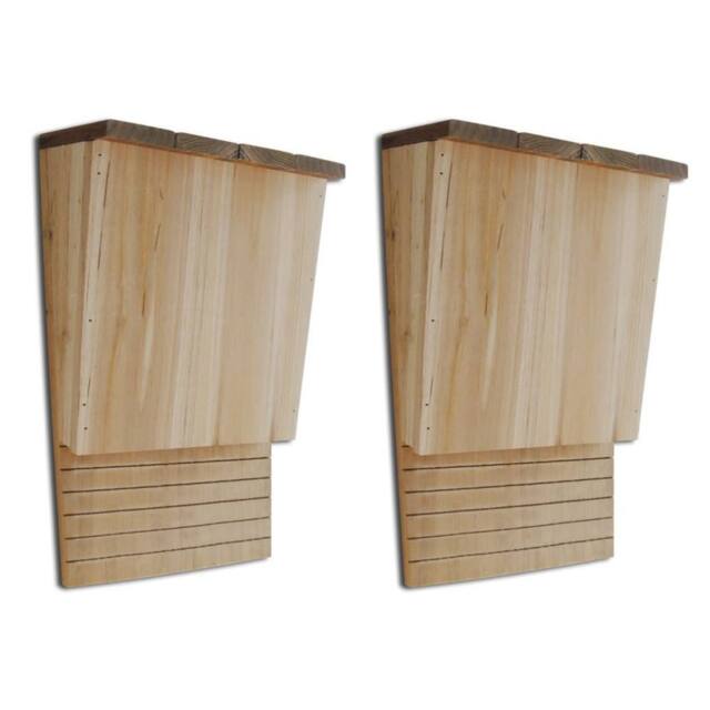 Berkfield Home Bat House 22 x 12 x 34 cm Set of 2 in Brown - image 1