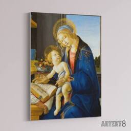 "Artery8 Botticelli The Virgin & Child Canvas Wall Art Print in Blue - Size: W18"" x H24""" - thumbnail 2