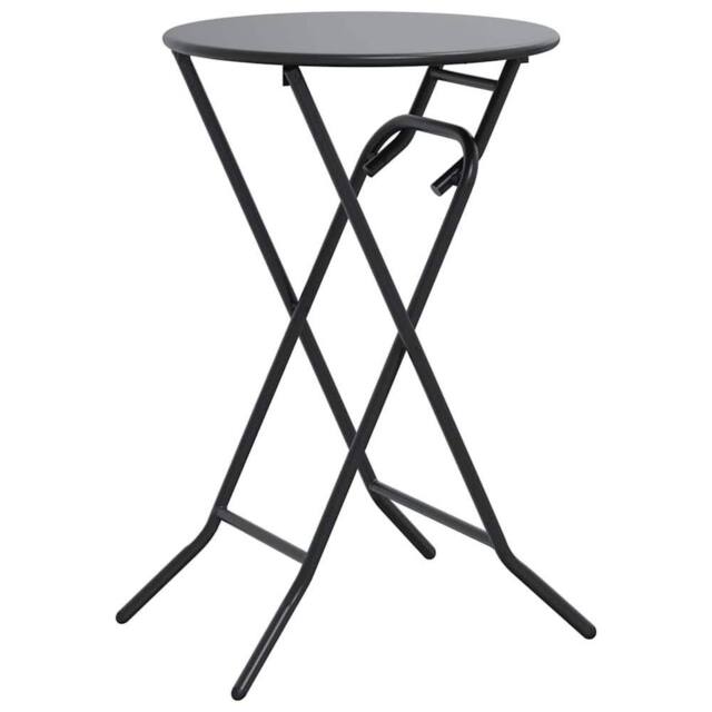 Berkfield Home Folding Garden Table Anthracite √ò50x72 cm Steel in Dark Grey - Size: 50x72 cm - image 1