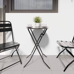 Berkfield Home Folding Garden Table Anthracite √ò50x72 cm Steel in Dark Grey - Size: 50x72 cm - thumbnail 4