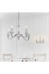 Netlighting Finsbury 5 Light Multi Arm Pendant Polished Cast Aluminium E14 in Grey - thumbnail 5