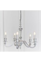 Netlighting Finsbury 5 Light Multi Arm Pendant Polished Cast Aluminium E14 in Grey - thumbnail 2