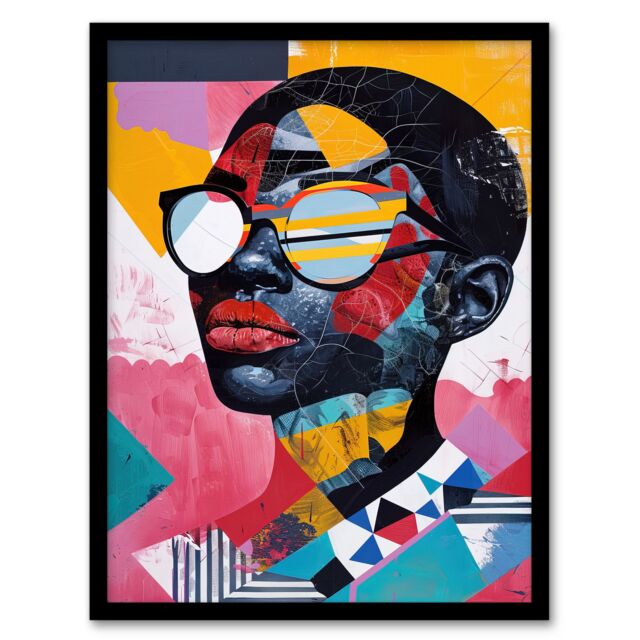 Artery8 Pattern Fashion Love Colourful Modern Portrait Framed Art Print - Size: A4 - image 1