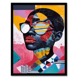 Artery8 Pattern Fashion Love Colourful Modern Portrait Framed Art Print - Size: A4 - thumbnail 1